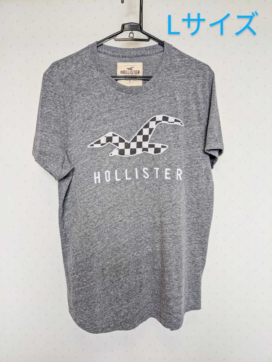 HOLLISTER★ホリスター・チェッカーカモメ　ビッグロゴTシャツ　Lサイズ used_画像1