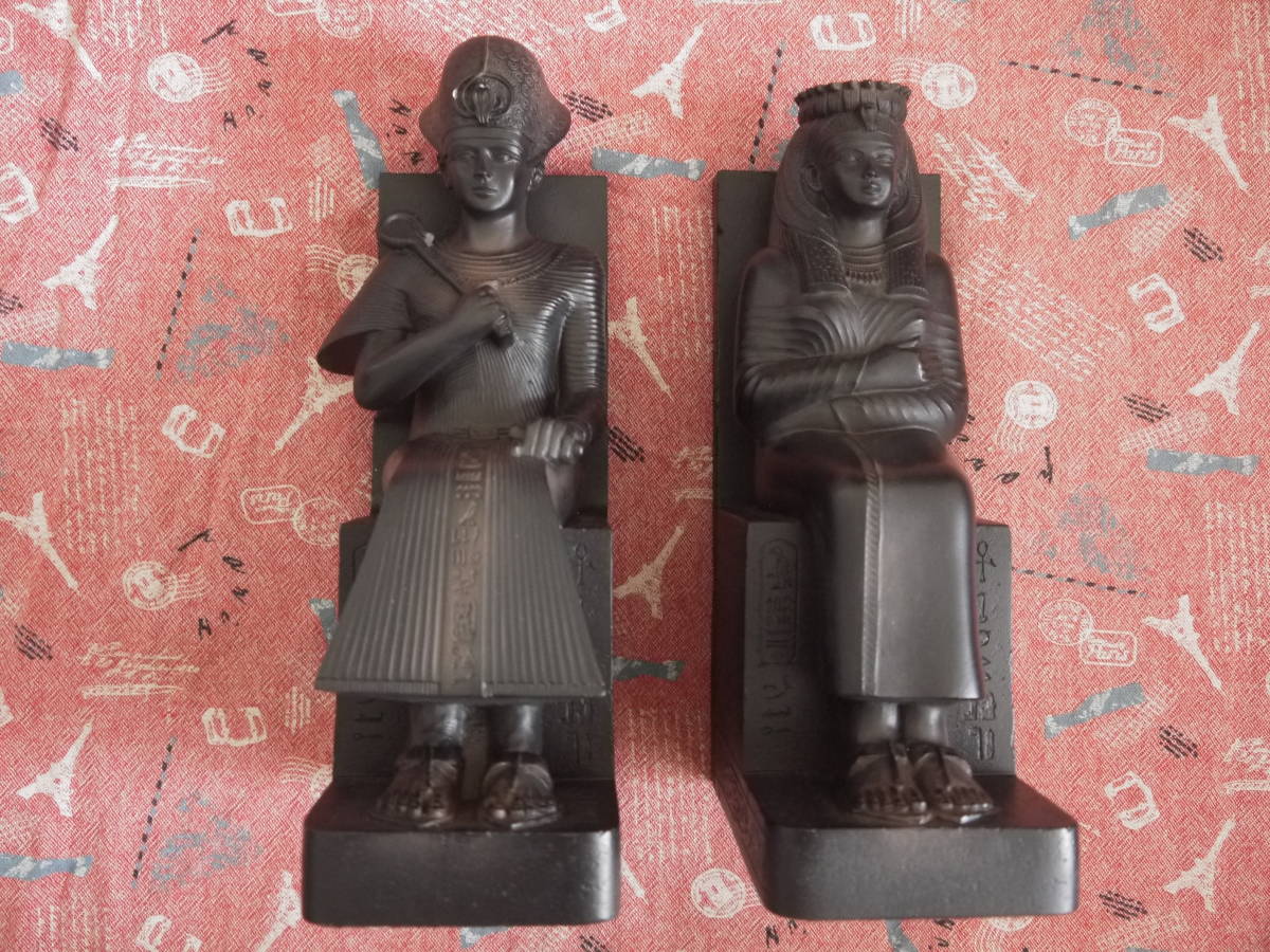 ブックエンド　ブックスタンド　エジプト　ラムセス2世夫婦像 真鍮製