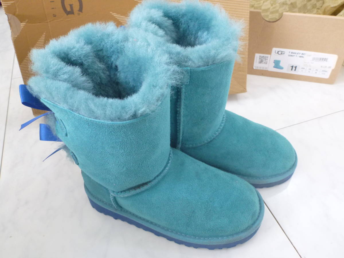 1.4万 美品　ＵＧＧ　アグ ★水色　シーフスキン　ブーツ　17　17.5_画像5