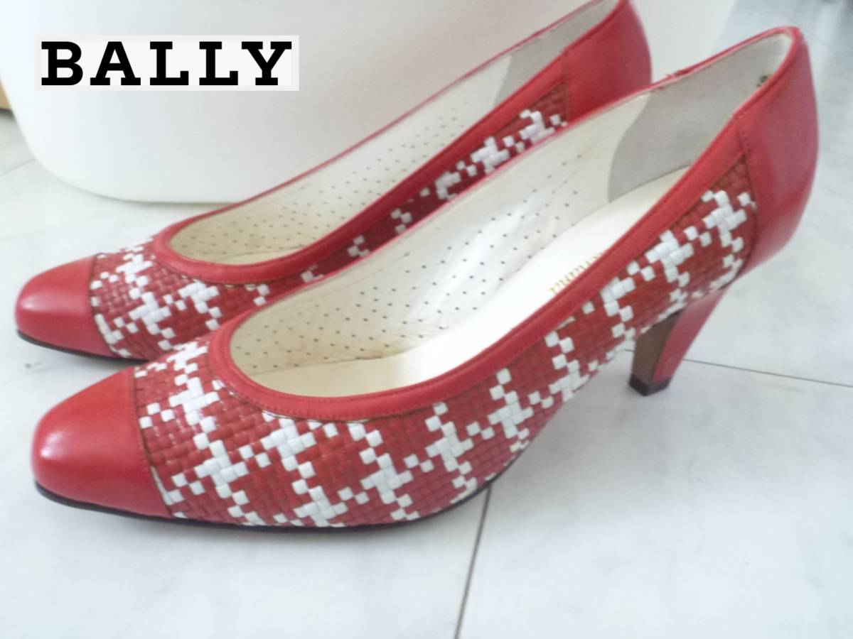 Bally (Bally) Red x белый объем кожа кожа кожа 23,5