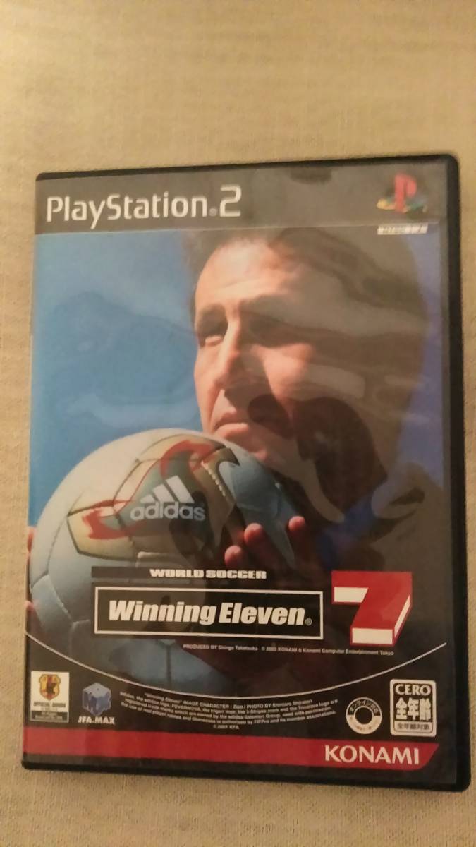 中古 Winning Eleven 7ソフト 付属ps２用メモリーカード セット ウイニングイレブン７ 解説書付 純正プレステ２メモリーカード 日本代购 买对网