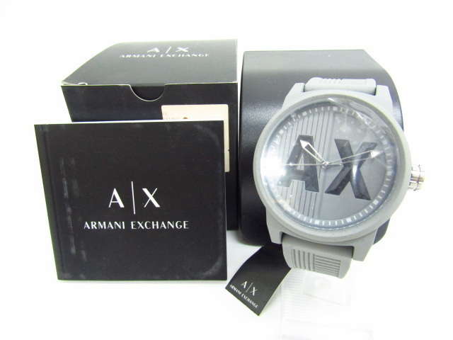 ARMANI EXCHANGE アルマーニエクスチェンジ AX1452 クォーツ腕時計 グレー ラバー♪AC20299 bfhjk56mrLyGQSV3-19031 アルマーニ