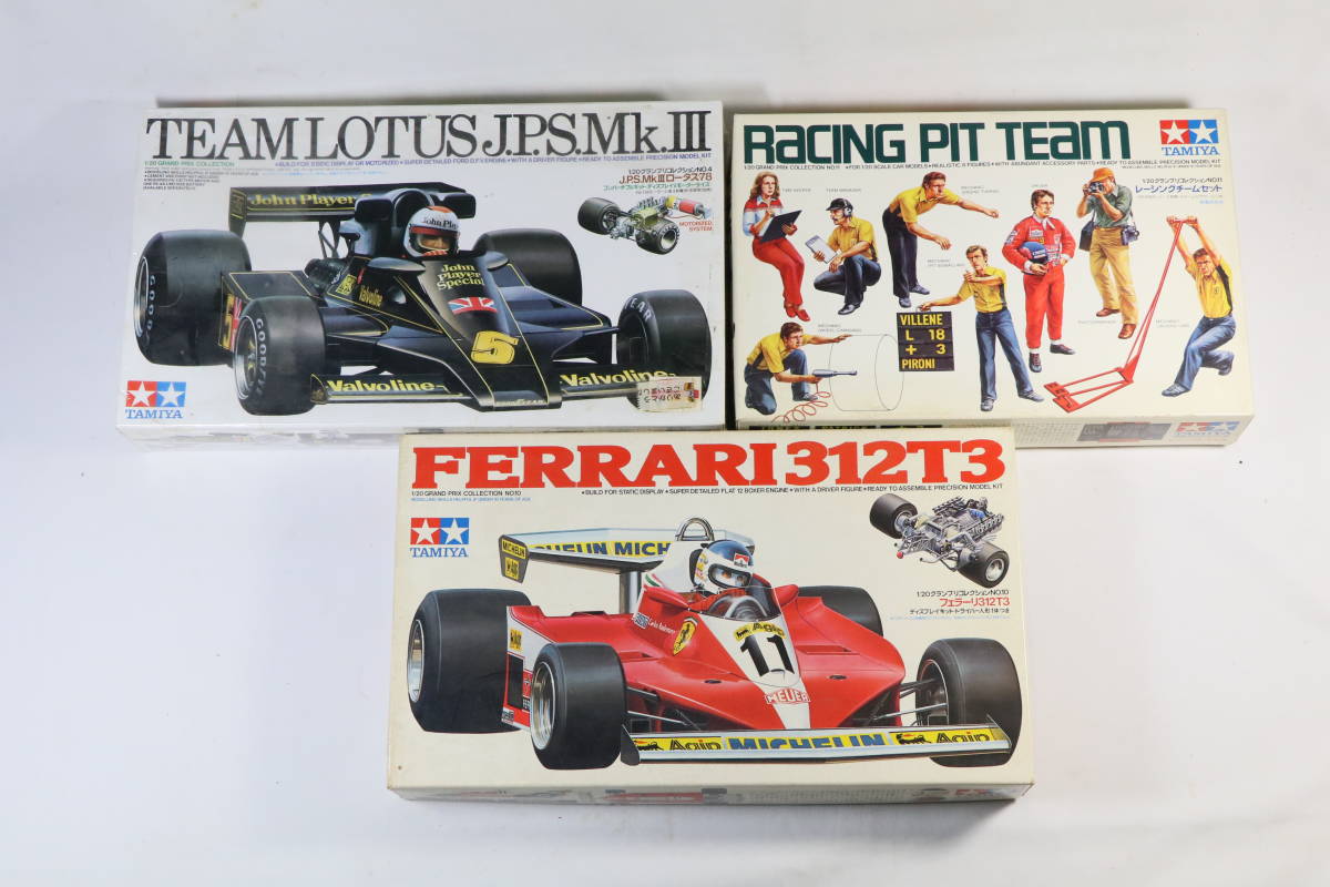 【プラモデル；絶版】タミヤ 1/20スケール 70年代F1 2点セット ＜ロータス78（1977年）／フェラーリ312T3（1978年）＞_ロータス78／フェラーリ312T3／ピット人形