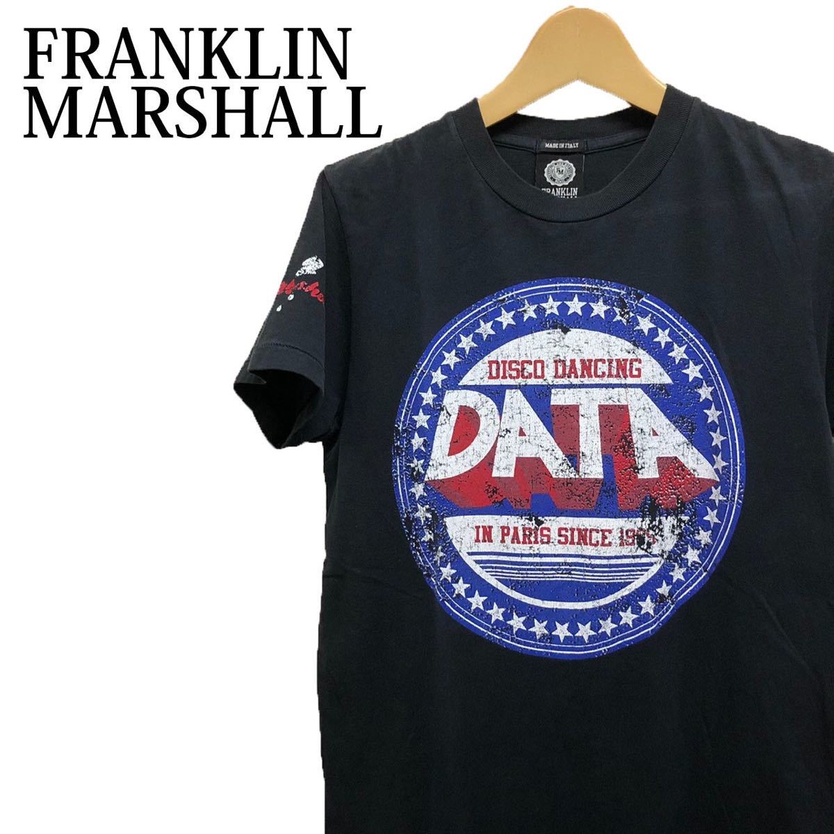 FRANKLIN&MARSHALL 半袖Tシャツ　イタリア製　プリントTシャツ黒_画像1