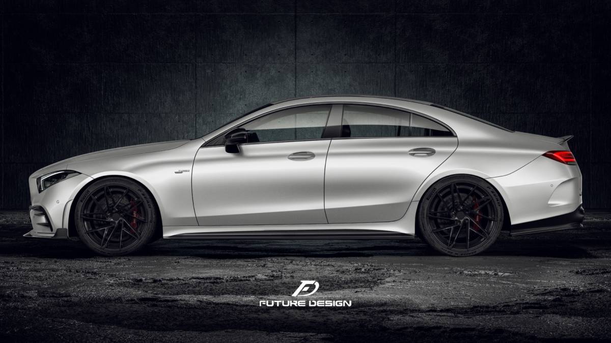 【FUTURE DESIGN】BENZ メルセデス・ベンツ CLS-Class C257 W257 サイドスカート 本物DryCarbon ドライカーボン FDGT2 カスタム エアロ 53の画像1