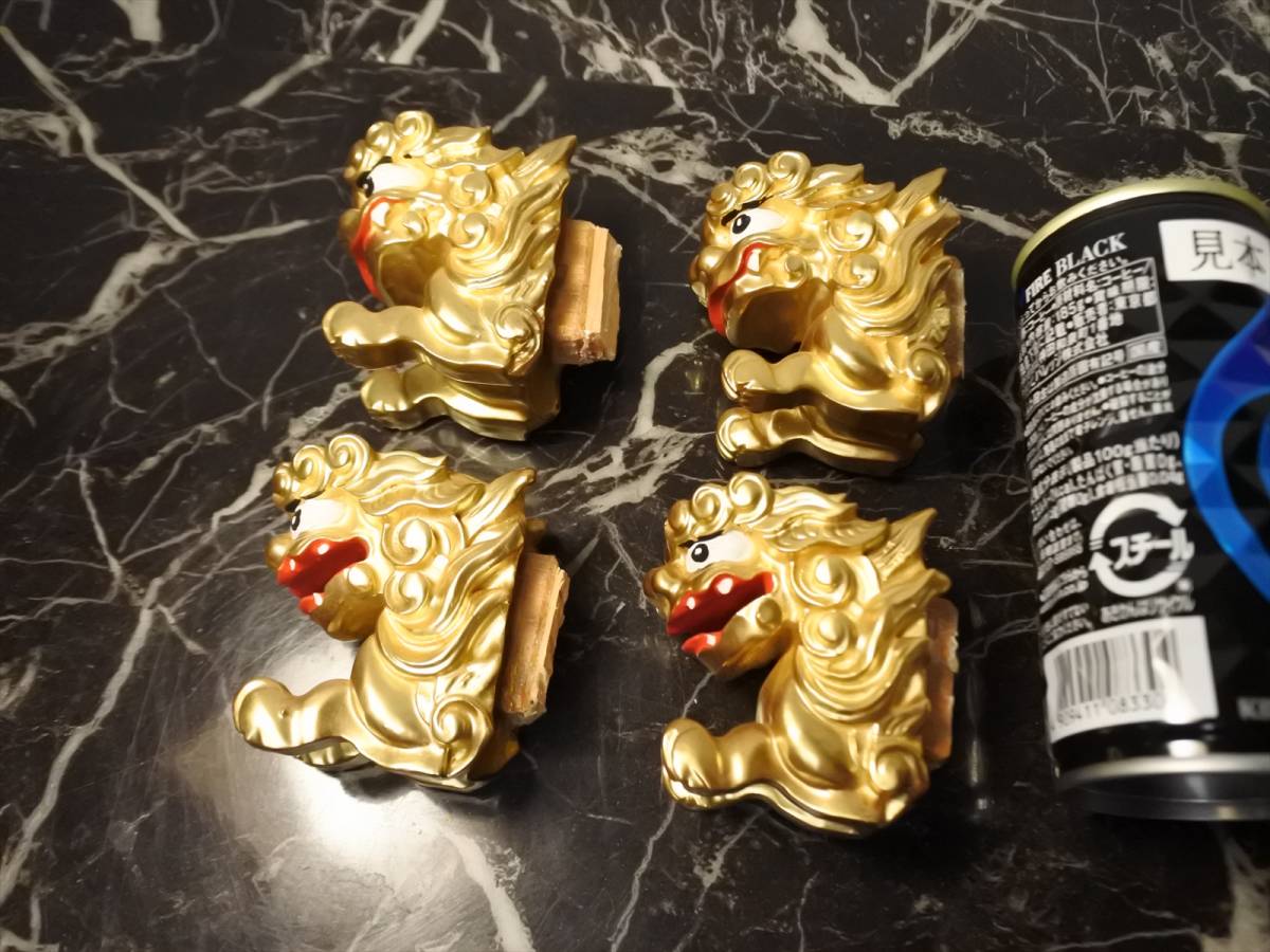 【在庫一掃】 収集品 本金粉の獅子 彩色 手彫り 最高級 4つ(B-2) 2592 M 仏具一般 【在庫一掃】 収集品 本金粉の獅子 彩色 手彫り 最高級 4つ(B-2) 2592 M 仏具一般