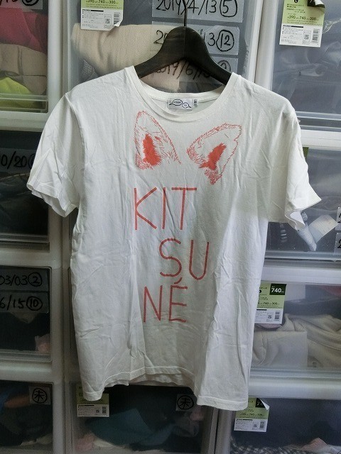 KITSUNE TEE футболка S белый #E-DM001 лисица 