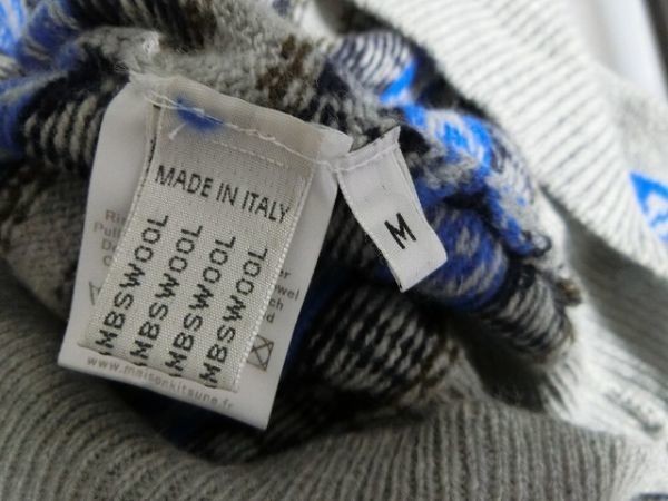 MAISON KITSUNE свитер окантовка M серый mezzo n лисица 