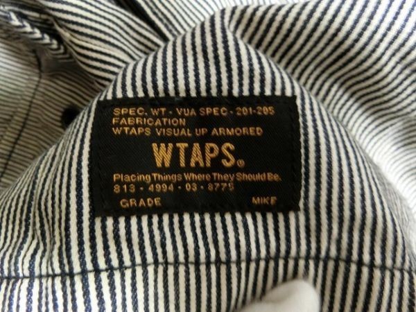 wtaps VATOS L/S ヒッコリー シャツ 長袖 M ホワイトxネイビー #132GWDT-SHM07 ダブルタップス_画像4