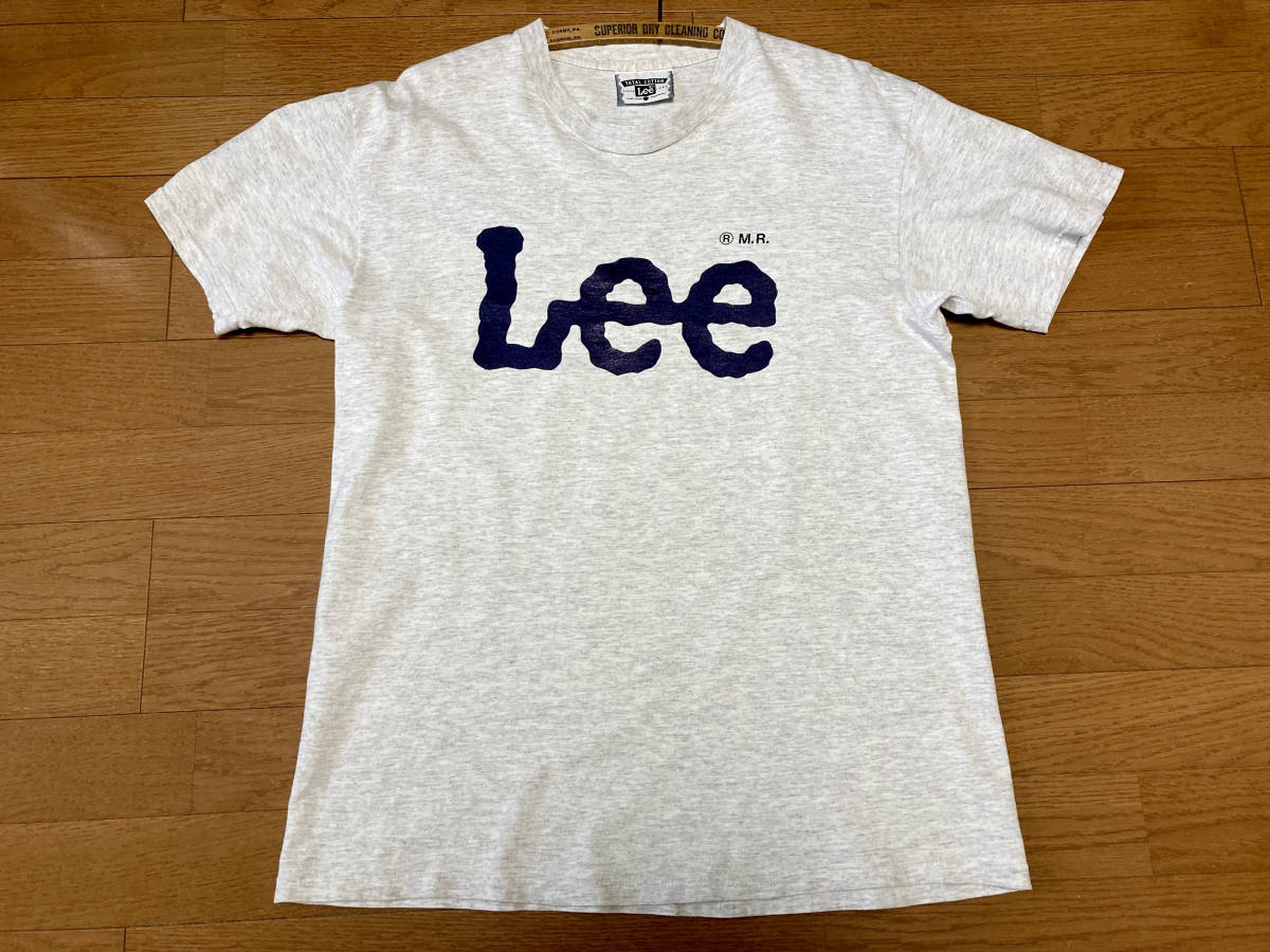 80s 90s ヴィンテージ USA製 Lee リー 企業物 ビッグロゴ 霜降り Tシャツ アドバタイジング デニムブランド_画像9
