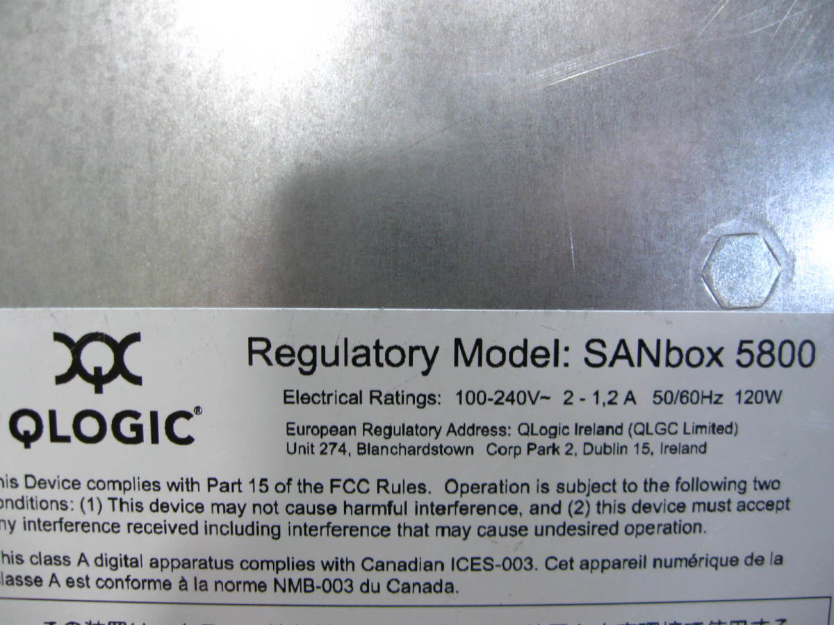 vQLOGIC SANBox 5800 8Gb/s fiber channel switch used SAN SB5800-12A