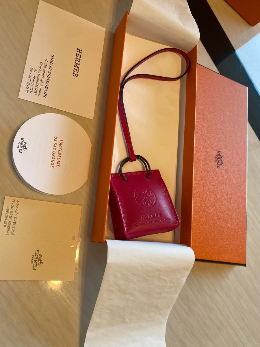 ☆新品☆エルメス HERMES サックオランジュ バッグチャーム ローズ