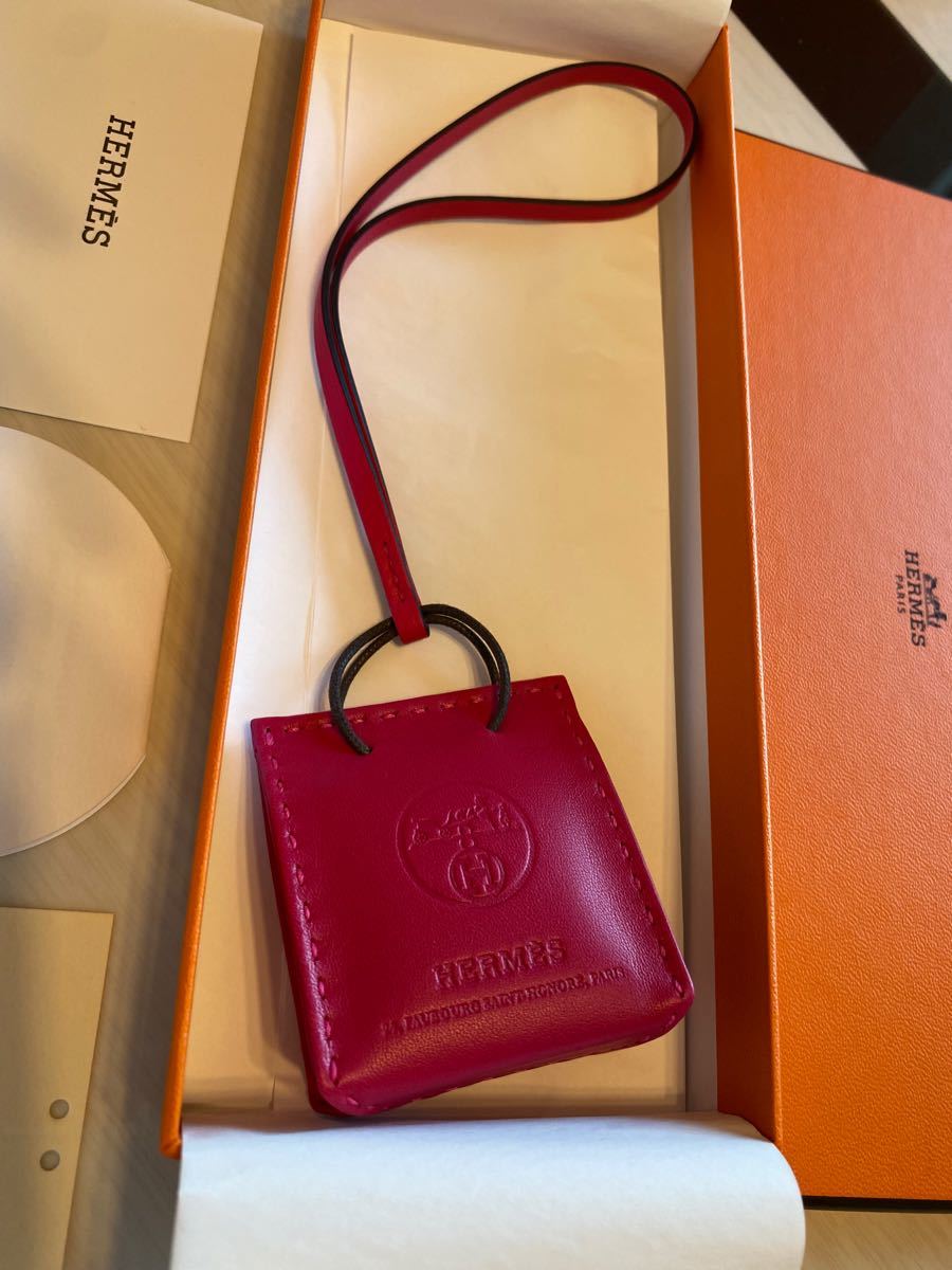 ☆新品☆エルメス HERMES サックオランジュ バッグチャーム ローズ