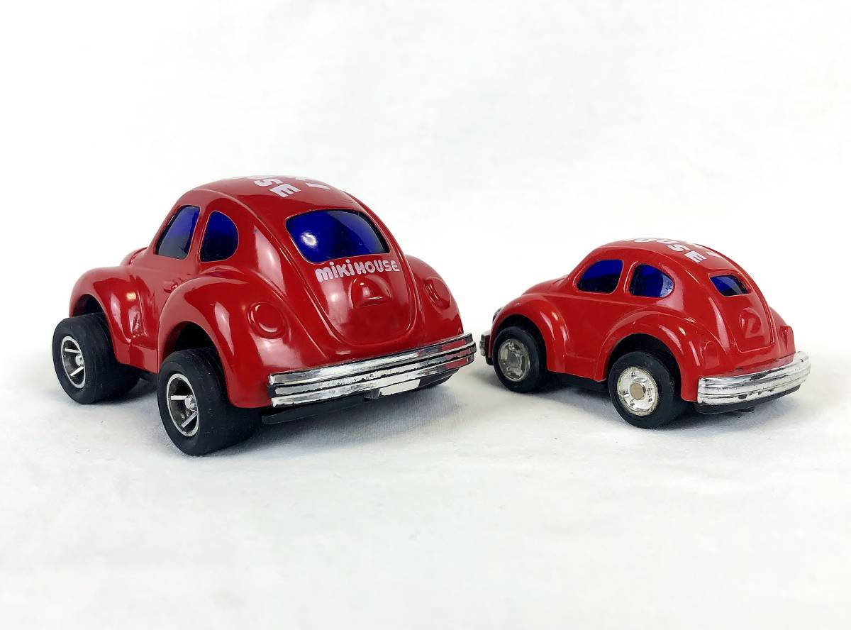 MIKI HOUSE Volkswagen Beetle フリクションカー 2台セット（大、小） レッド　空冷ビートル　空冷VW　フォルクスワーゲン　TYPE-1　_画像3