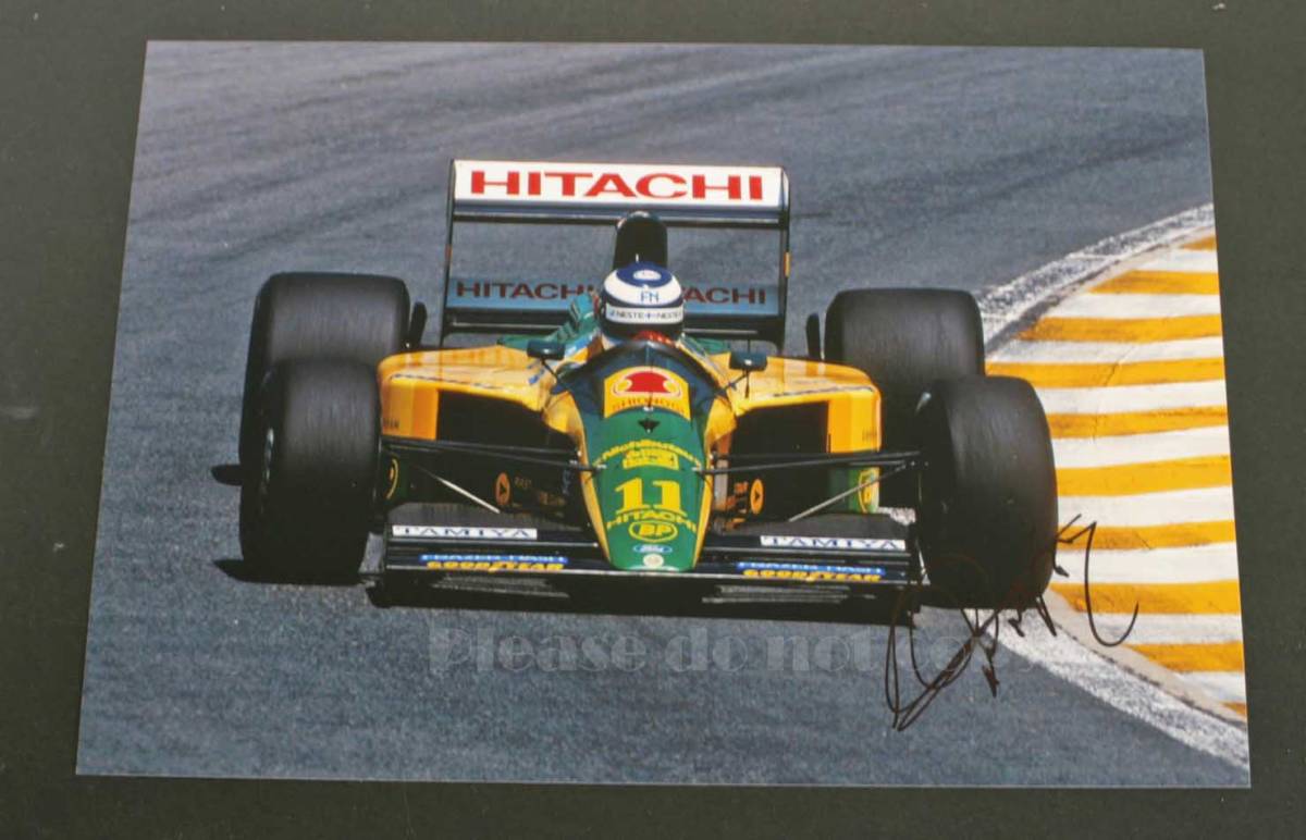 F1 Mika Pauli Hkkinen Team Lotus 102B チーム・ロータス ミカ・ハッキネン 直筆サイン フォト