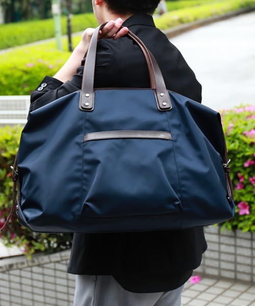  price decline! new goods unused *STUDIOUS/ stereo . Dio s/WEB limitation / made in Japan nylon Boston bag / navy / navy blue / travel / travel / commuting going to school 