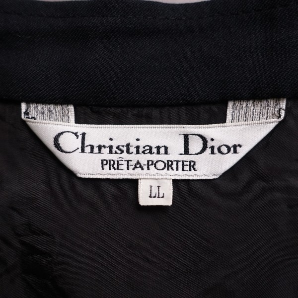 訳あり特価!USED*Christian Dior/クリスチャン・ディオール/LL/シルク混フレアスカート/ブラック/黒/シック/上品/エレガント/大きいサイズ_画像3