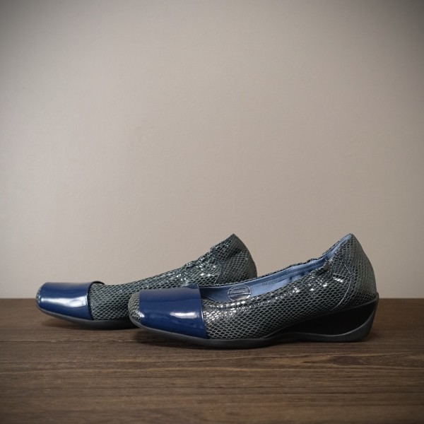 USED*fitfit/ Fit Fit /23.5/ сделано в Японии эмаль переключатель /bai цвет каблук выше балет туфли-лодочки / оттенок голубого / синий цвет серия / сверху товар / casual 
