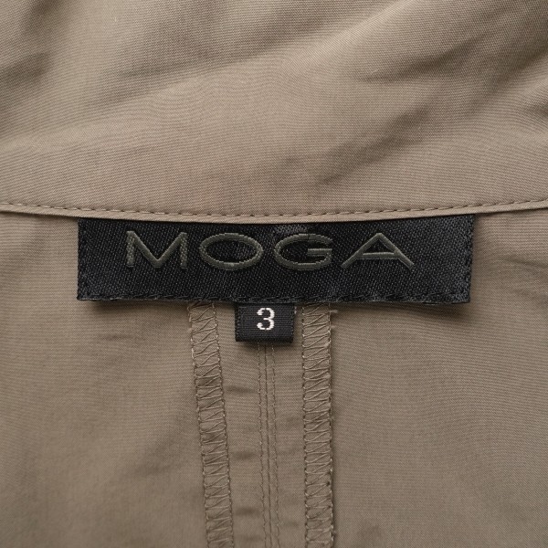 USED*MOGA/ Moga /M corresponding / long shirt One-piece manner Vintage coat / outer / feather woven / khaki /tei Lee / on goods / simple / elegant / Mrs. 