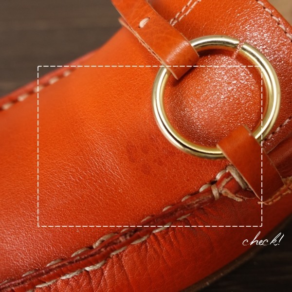  beautiful goods *JOYKS/ Joy ks/37/23.5 corresponding / Italy made leather moccasin shoes / man da Lynn orange / brilliant /e four to less / casual /tei Lee 