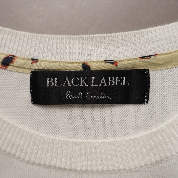 値下☆訳あり特価!USED*Paul Smith BLACK LABEL/ポールスミス ブラックレーベル/M/肩ボタン半袖ニットセーター/ホワイト/白/カジュアル_画像3