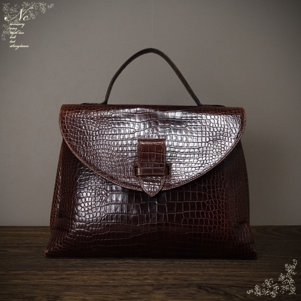 値下!訳あり特価!USED*TRUSSARDI/トラサルディ/クロコ型押しレザー