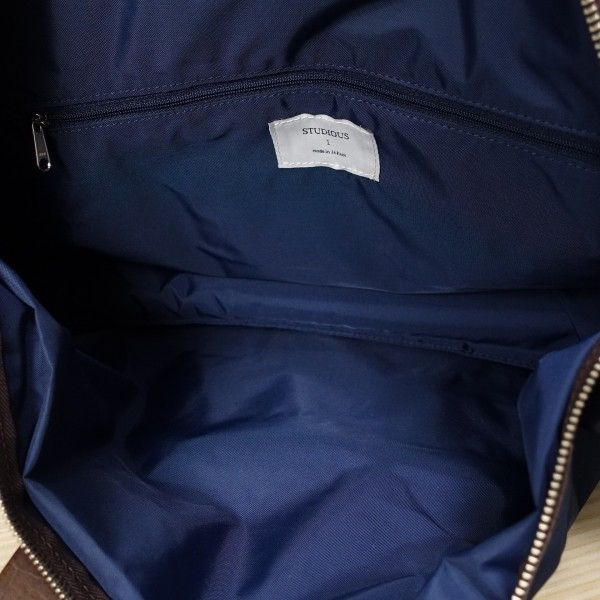  price decline! new goods unused *STUDIOUS/ stereo . Dio s/WEB limitation / made in Japan nylon Boston bag / navy / navy blue / travel / travel / commuting going to school 