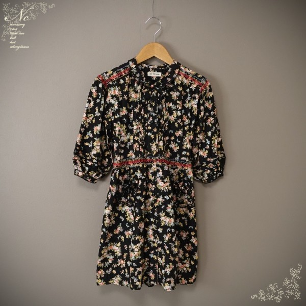  beautiful goods *BABY PINK HOUSE/ Pink House /L/ Kids 120/ made in Japan floral print One-piece / black group / black color /femi person / pretty / stylish /..../ spring summer 
