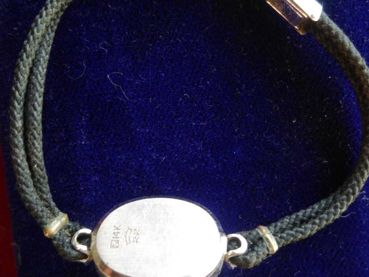 アンティークハミルトン14ＫWG　ダイヤ　　レディース　手巻　　腕時(shí)計(jì)