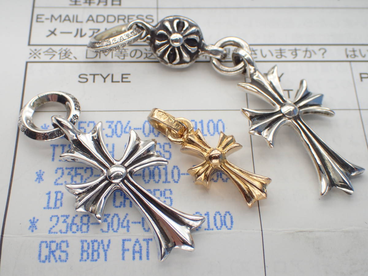 メーカー 一覧 TINY CROSS＆1B CH TINY HEARTS 正規品☆CHROME CH ＆22K CRS ペンダントトップ、チャーム