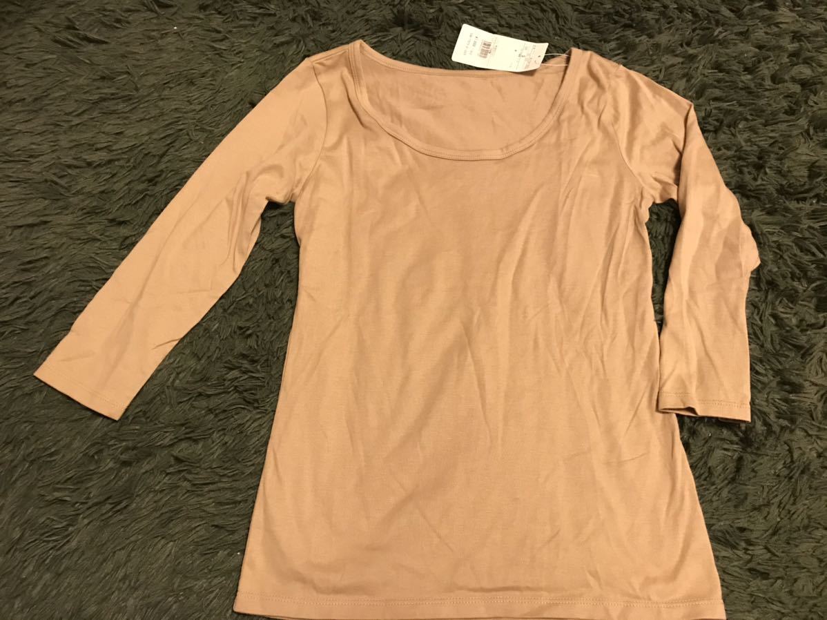 ワールド　2枚セット　カットソー タートル　ピンク ベージュ系　Tシャツ 未使用品　新品_画像2