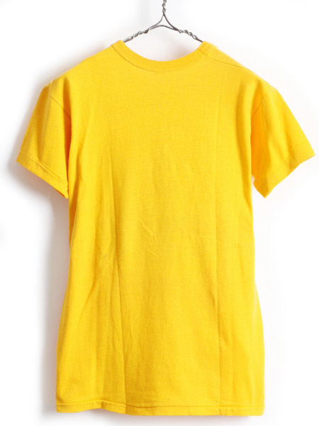 60s USA製 ビンテージ ★ RUSSELL SOUTHERN ラッセル サザン 3段 プリント 半袖 Tシャツ ( 男性 メンズ L ) 古着 60年代 半袖Tシャツ 黄 紺_画像5