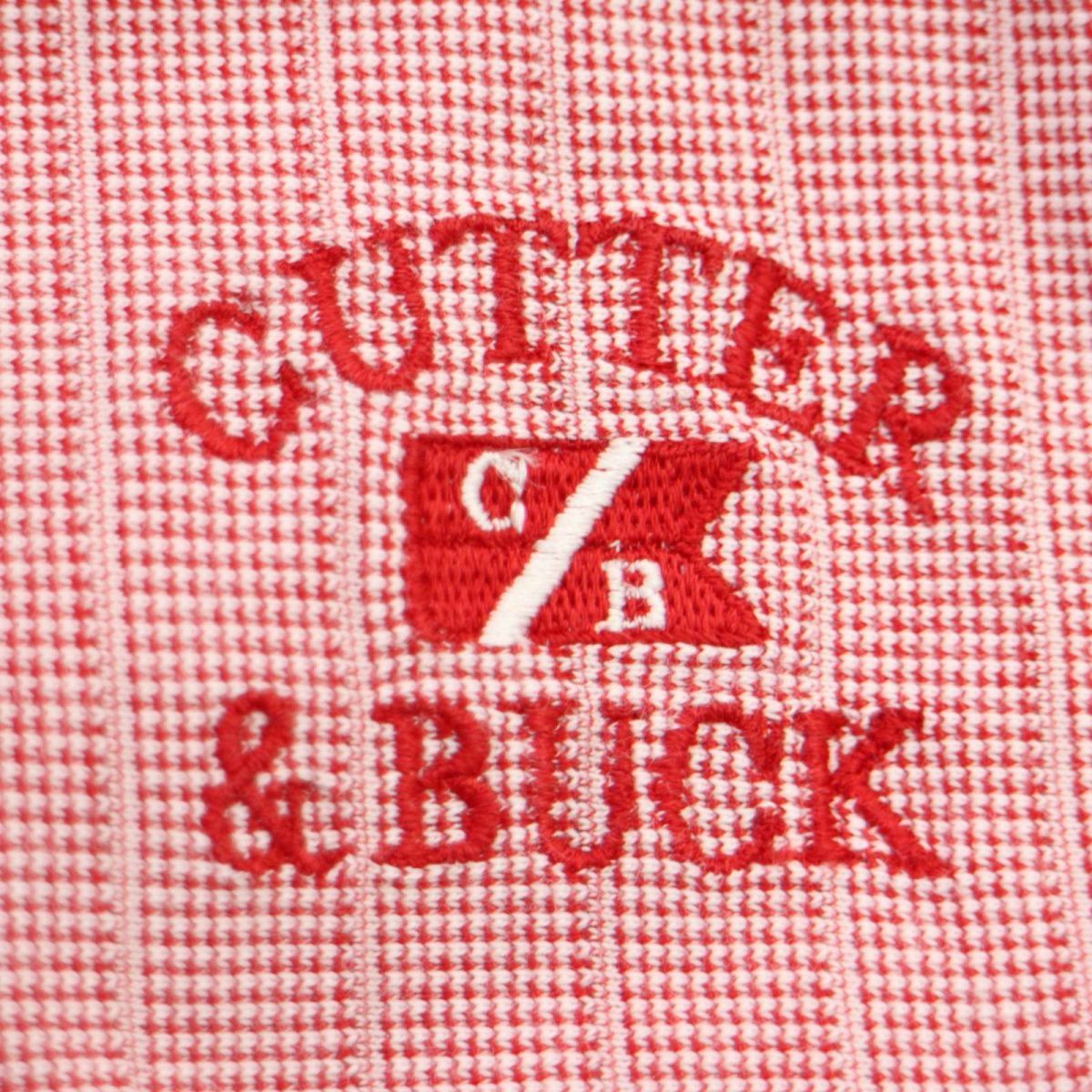 CUTTER&BUCK カッター＆バック 春夏 ロゴ刺繍★ 半袖 ストライプ ハーフジップ ポロシャツ Sz.LL　メンズ ゴルフ 大きい　C1T04587_6#A_画像4