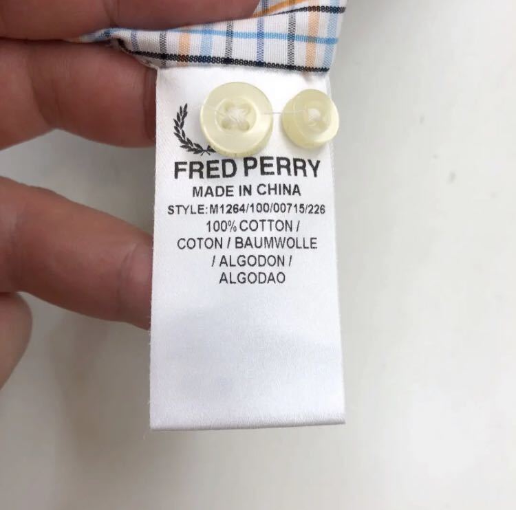 新品 FRED PERRY チェック ボタンダウン シャツ(XS)