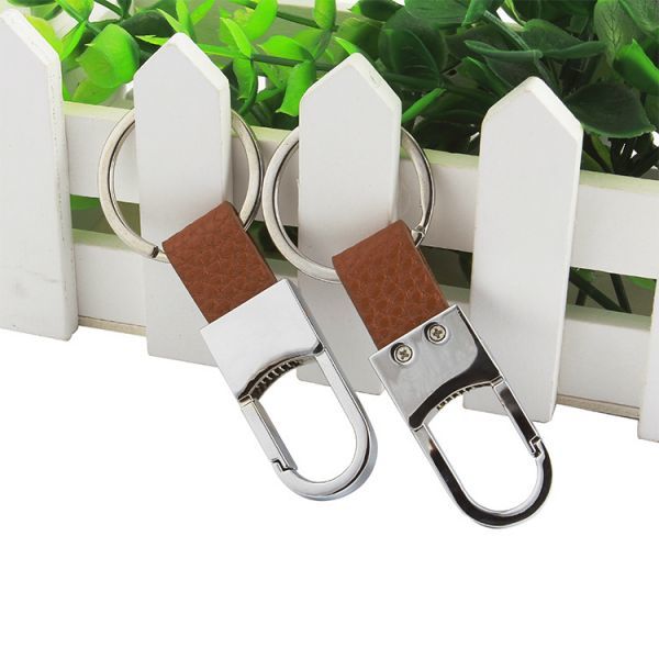  key holder key ring leather key chain kalabina Brown 