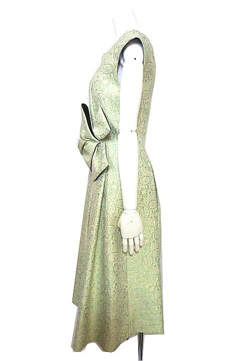 [ б/у ]PAULE KA paul (pole) ka One-piece женский безрукавка Jaguar do платье оттенок зеленого ламе . размер 36