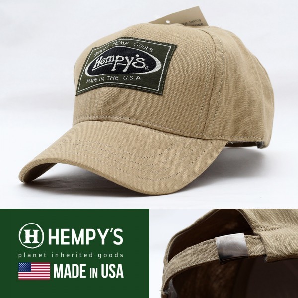 ローキャップ 帽子 メンズ レディース ヘンピーズ Hemp Vintage Baseball Cap ナチュラル VBCN アメリカ生産 USA ブランド_Hempys 天然麻 ローキャップ