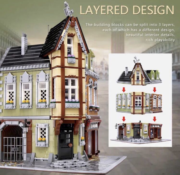 LEGO互換 角の商店 建物 レゴ_画像3