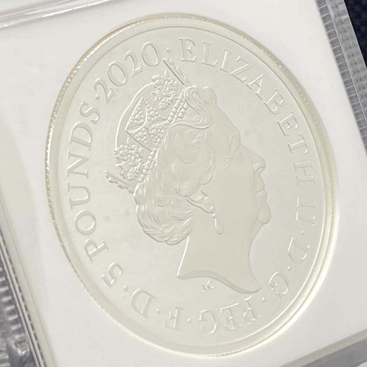 【最高鑑定！貴重なFR！COA/BOX付】2020 ロイヤルミント スリーグレイセス NGC PF70 UC イギリス 銀貨 コイン シルバー 2oz 5ポンド の画像8