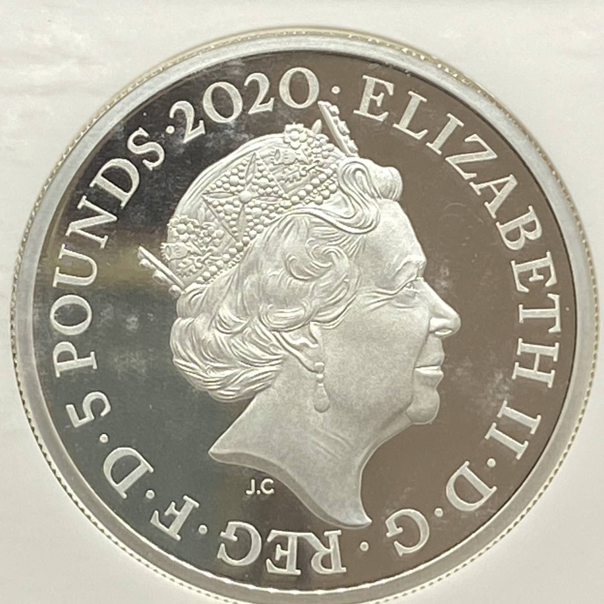【最高鑑定！貴重なFR！COA/BOX付】2020 ロイヤルミント スリーグレイセス NGC PF70 UC イギリス 銀貨 コイン シルバー 2oz 5ポンド の画像6