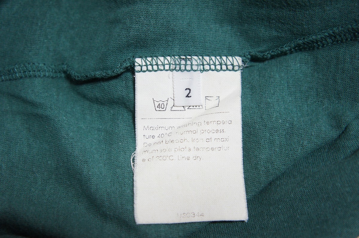 定番 UNUSED アンユーズド Standard V-neck T-shirt スタンダード Vネック Tシャツ 半袖 カットソー 緑 グリーン サイズ2 1021K_画像7