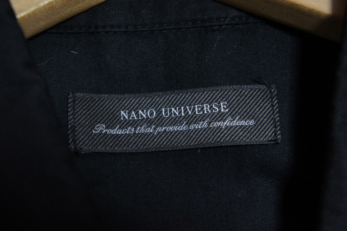 美品 21SS nano・universe ナノユニバース 5XL タクティカル シャツ ミリタリー デザイン 長袖 シャツ 黒 ブラック サイズM 612L_画像8