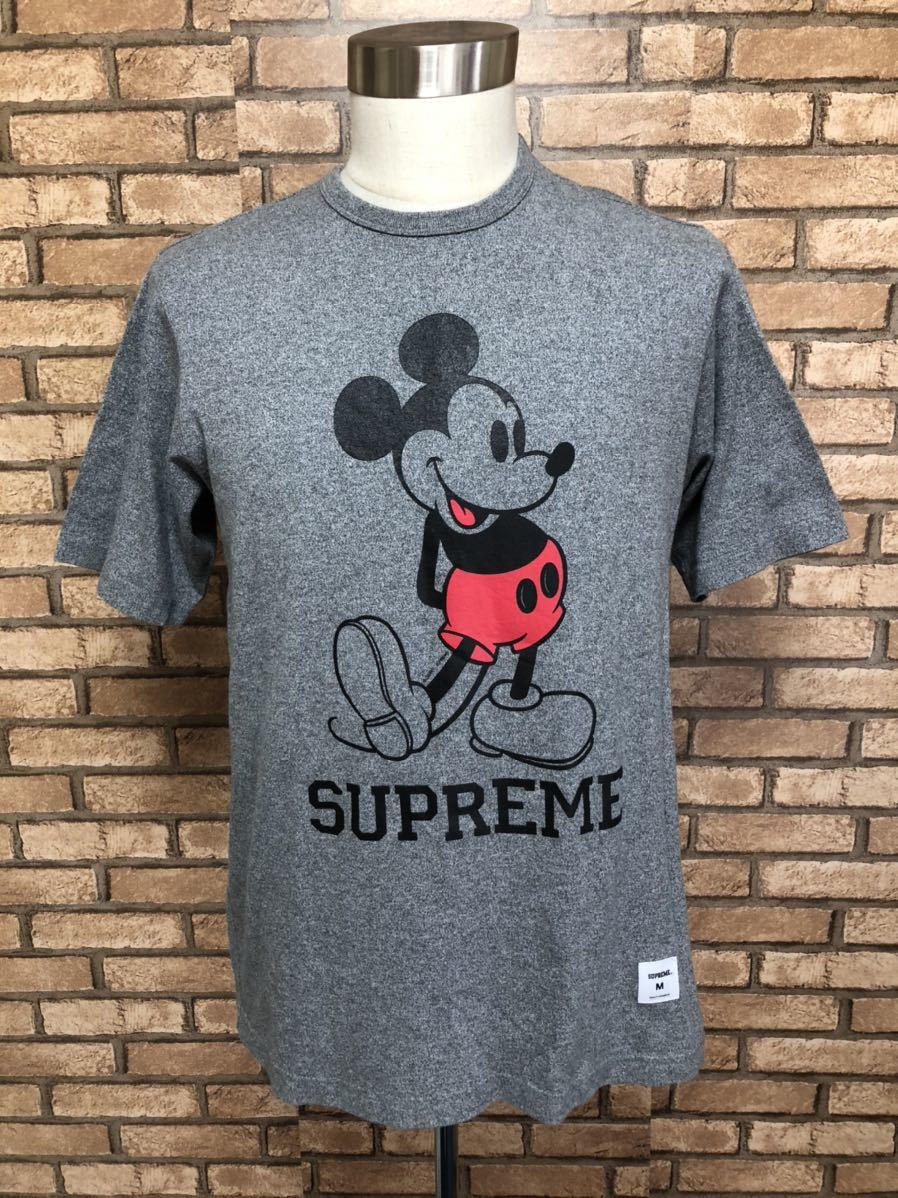 Paypayフリマ 送料無料 即決 美品 Supreme Disney 09aw Mickey Tee シュプリーム ディズニー ミッキー Tシャツ Mサイズ グレー