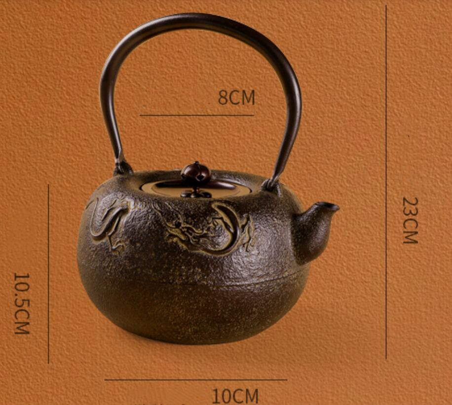 鉄瓶鉄瓶 砂鉄製 丸型 お茶の道具☆ 鉄瓶 やかんを沸かす 大容量鉄壺 