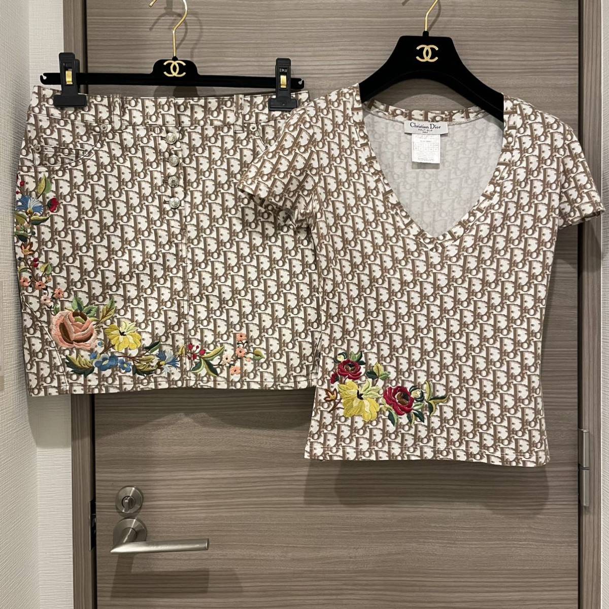 Christian Dior クリスチャン ディオール トロッター 花刺繍 Tシャツ