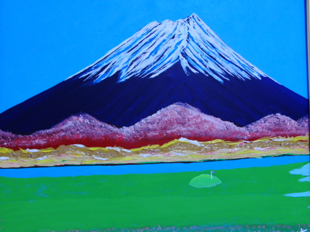 公式ストア ≪国美協≫TOMOYUKI 友之 赤富士 春の富士山 油彩画 F8号