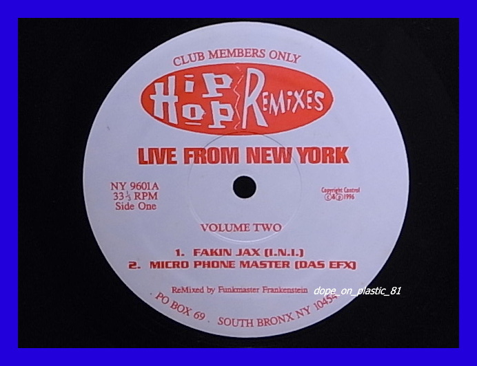 V.A./Live From New York Volume Two (The Frankenstein Remix)/5点以上で送料無料、10点以上で10%割引!!!/12'_画像1