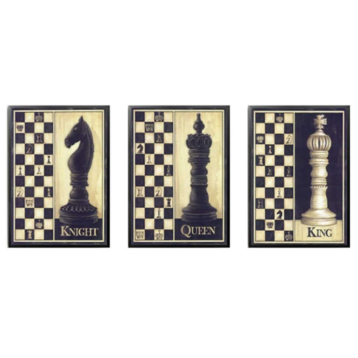 ヤフオク チェスの駒 ポスター 3枚セット キング クイーン