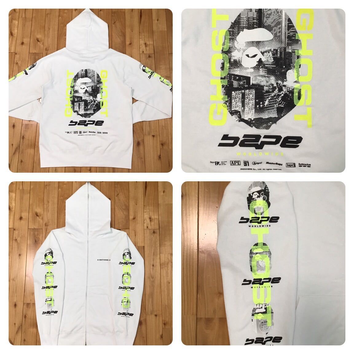 ★XL★ BAPE ghost フルジップ パーカー a bathing ape full zip hoodie エイプ ベイプ アベイシングエイプ 315a_画像1