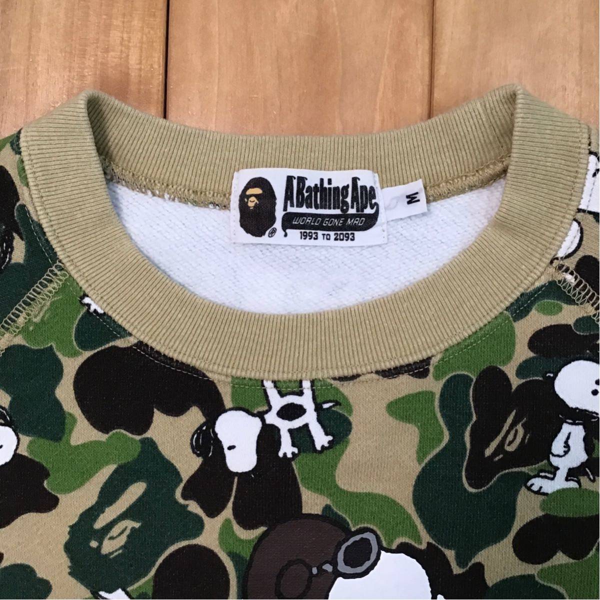 SNOOPY × BAPE ABC camo 長袖 スウェット Mサイズ a bathing ape bape スヌーピー ピーナッツ peanuts エイプ ベイプ ABCカモ 迷彩 3699_画像3